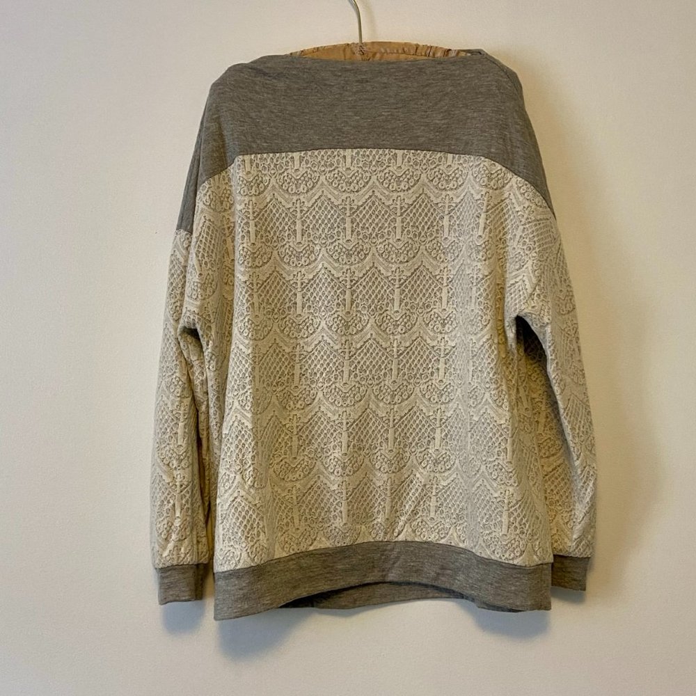 Le Lis Lace Overlay Sweatshirt Size L